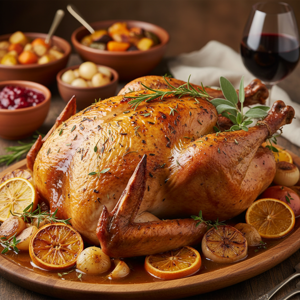 Herb-Infused Roasted Turkey with Citrus & Apple recipe