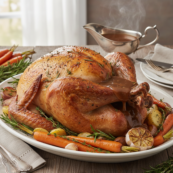 Herb-Infused Roasted Turkey with Savory Gravy recipe