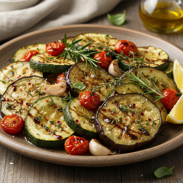 Herb-Infused Roasted Zucchini and Eggplant Delight recipe