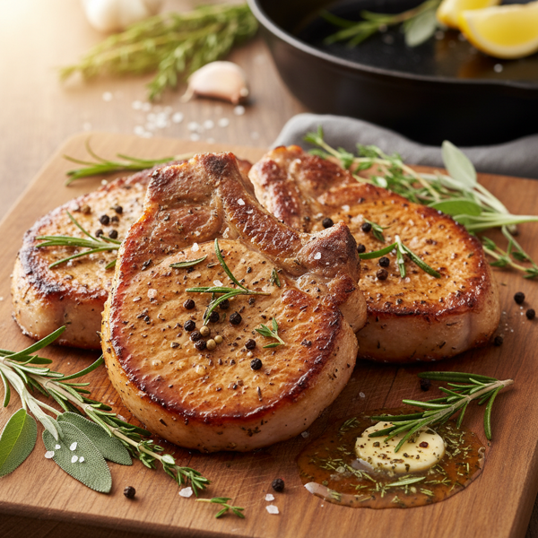 Herb-Infused Rosemary Brined Pork Chops recipe