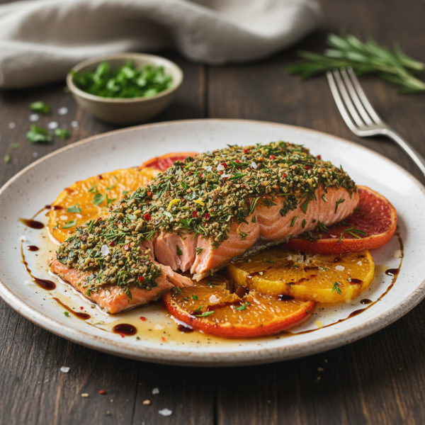 Herb-Infused Salmon with Caramelized Citrus recipe