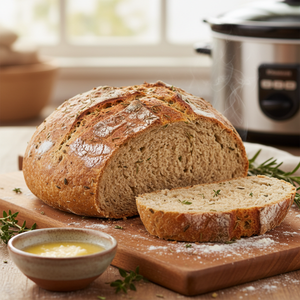 Herb-Infused Slow Cooker Whole Wheat Bread recipe