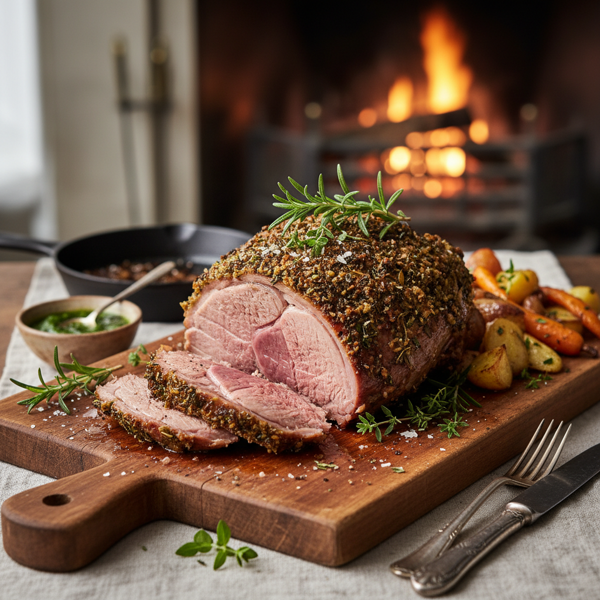 Herb-Infused Slow Roasted Lamb recipe