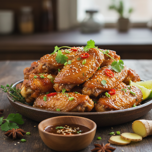 Herb-Infused Soy-Ginger Chicken Wings recipe