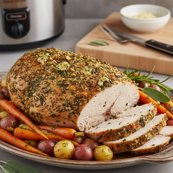 Herb-Infused Tender Crock Pot Turkey Breast recipe