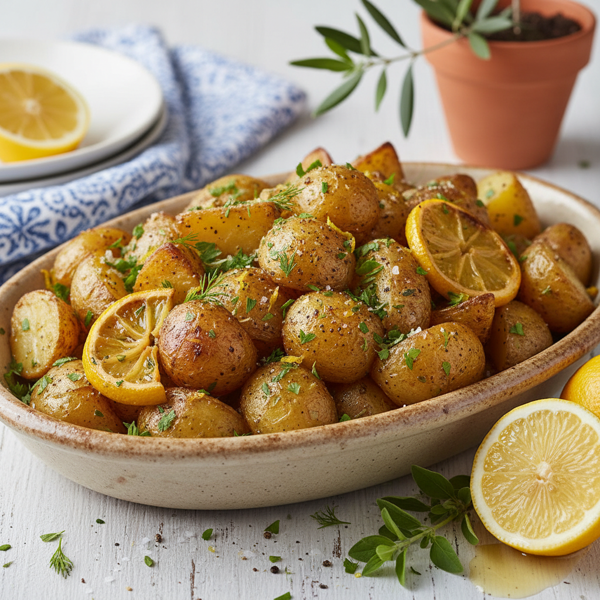 Herb-Lemon Roasted Greek Potatoes recipe