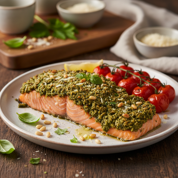 Herb-Pesto Crusted Salmon Delight recipe