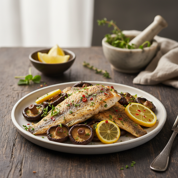 Herb-Roasted Shiitakes with Zesty Tilapia recipe