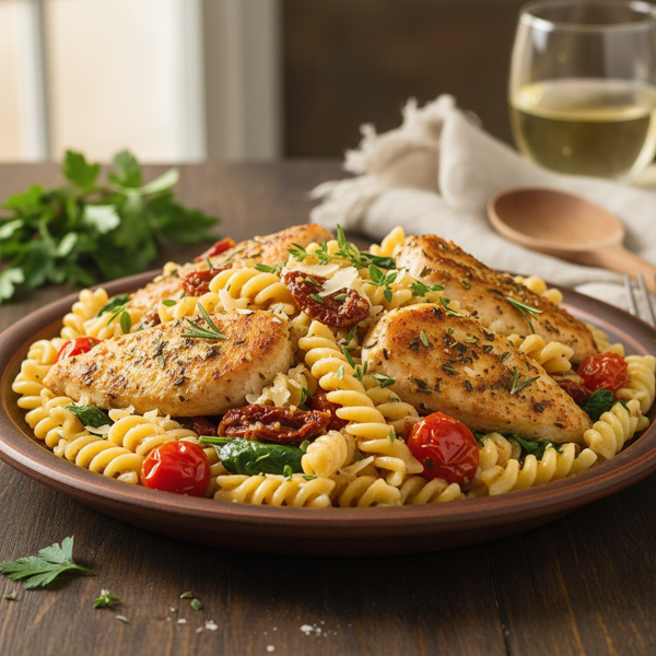 Herbed Chicken and Rotini Pasta Delight recipe