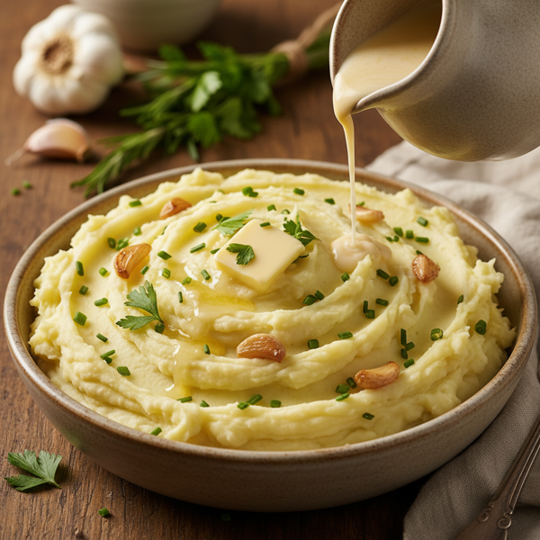 Herbed Garlic-Infused Creamy Mashed Potatoes recipe