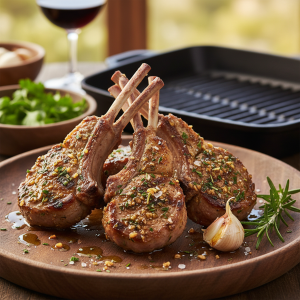 Herbed Garlic-Rosemary Grilled Lamb Chops recipe