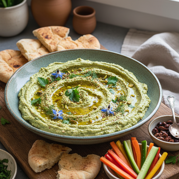 Herbed Green Hummus Delight recipe