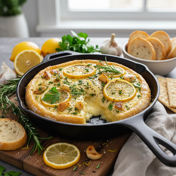 Herbed Lemon-Garlic Baked Brie Delight recipe