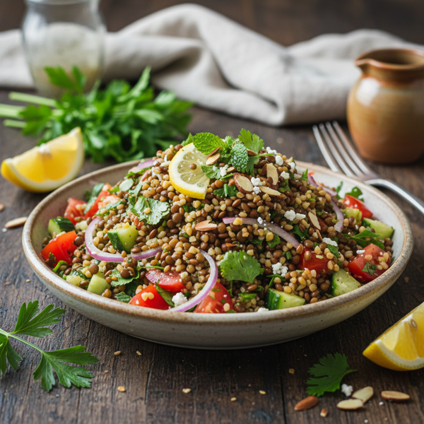 Herbed Lentil and Bulgur Tabbouleh recipe