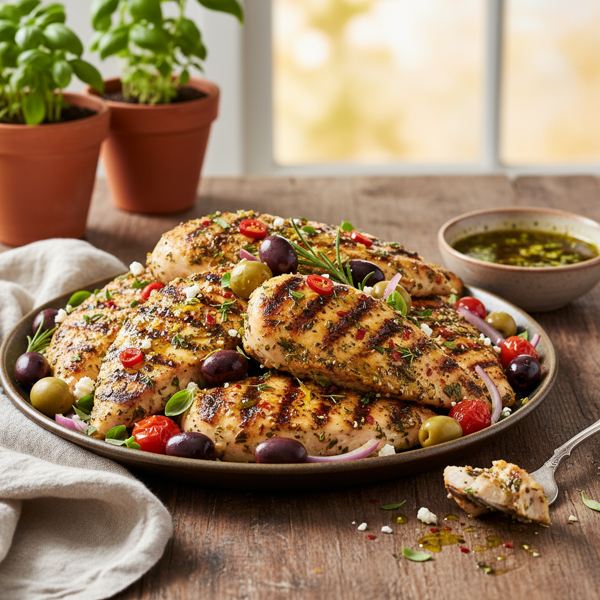 Herbed Mediterranean Grilled Chicken with Olive Oil Marinade recipe