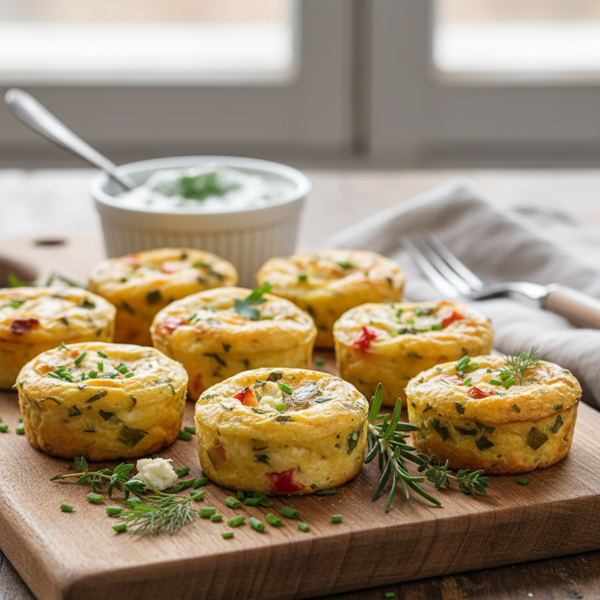 Herbed Mini Savory Clafoutis Bites recipe