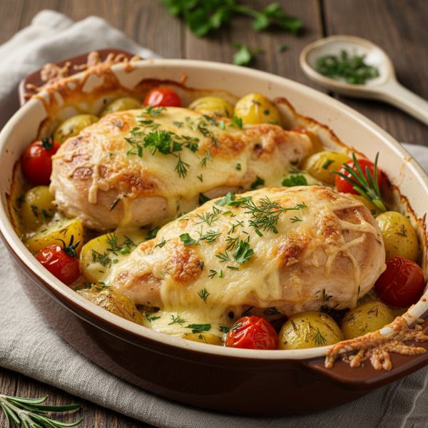 Herbed Muenster Chicken Bake recipe