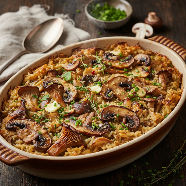 Herbed Mushroom Rice Casserole recipe