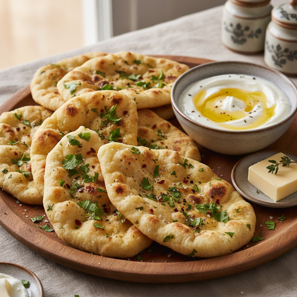 Herbed Naan with Yogurt and Butter recipe