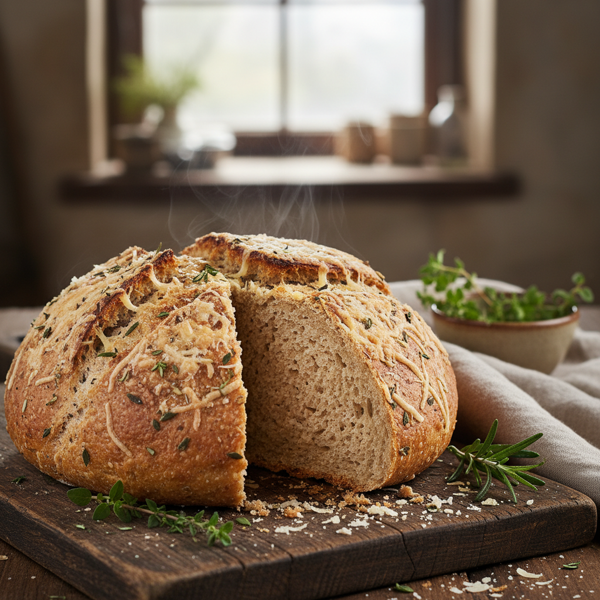 Herbed Parmesan Whole Wheat Bread recipe