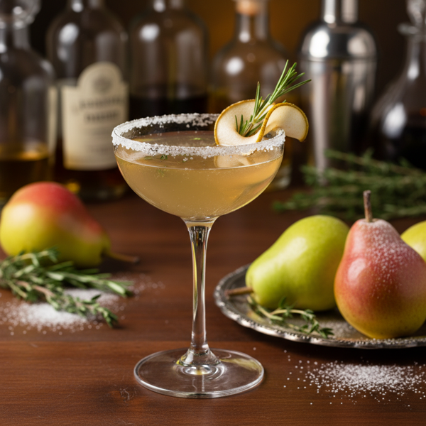 Herbed Pear Delight Martini recipe