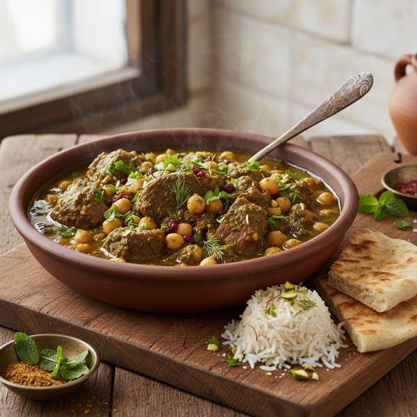 Herbed Persian Lamb Stew with Chickpeas recipe