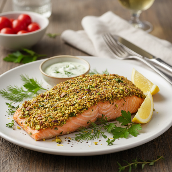 Herbed Pistachio-Crusted Salmon recipe