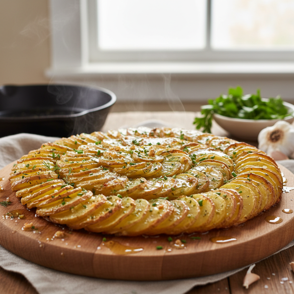 Herbed Potato Galette with Garlic Butter recipe