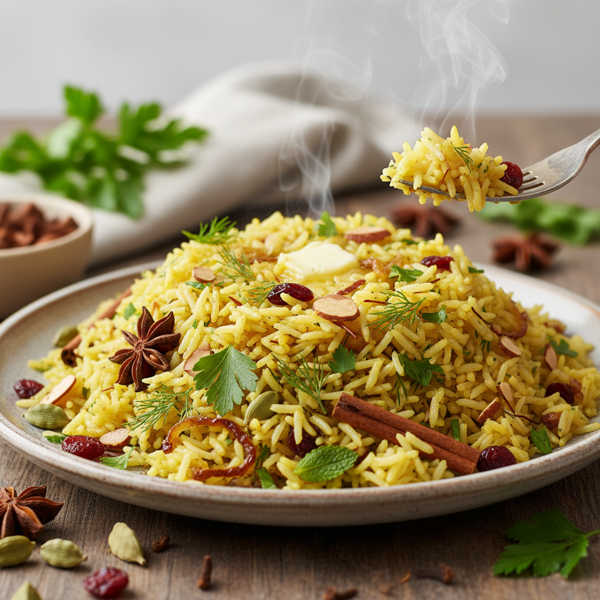 Herbed Pressure Cooker Pilaf Rice recipe