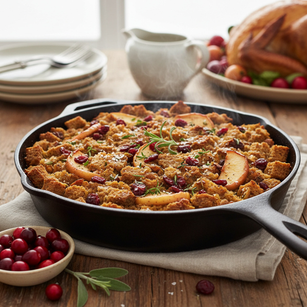 Herbed Rye and Apple Cranberry Stuffing recipe
