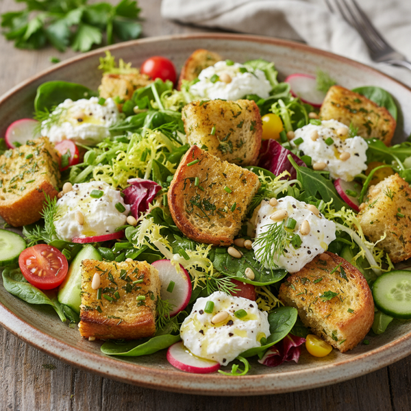Herbed Sourdough Salad with Creamy Feta recipe