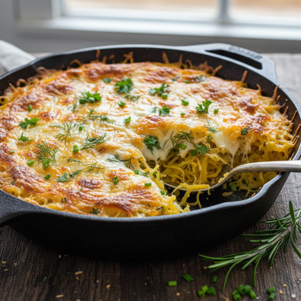 Herbed Spaghetti Squash Bake with Cheesy Topping recipe