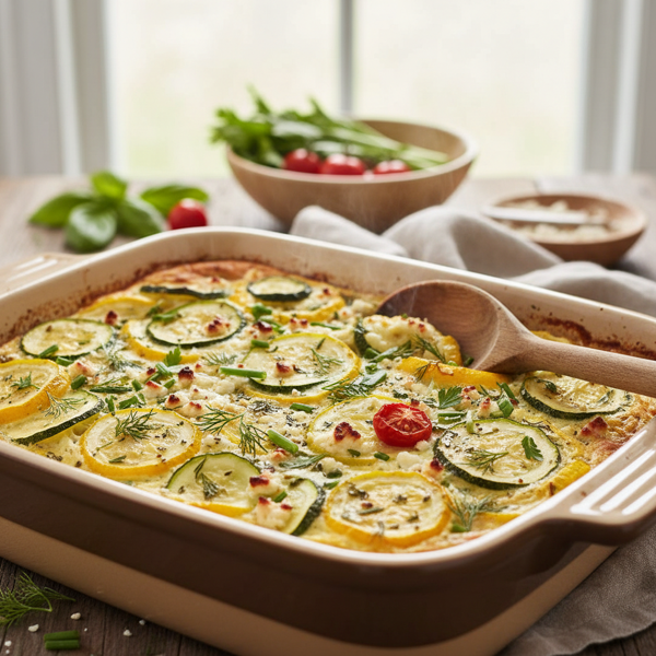 Herbed Summer Squash and Egg Casserole recipe