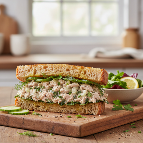 Herbed Tuna and Celery Delight Sandwich recipe
