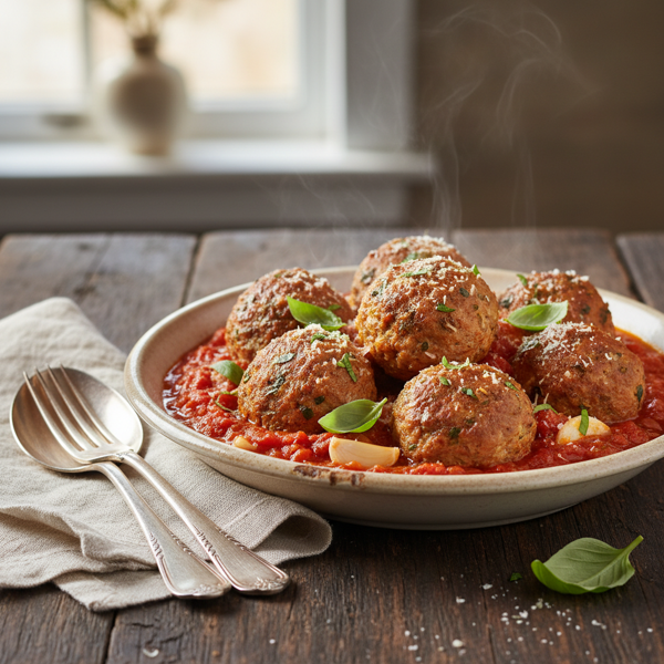 Herbed Turkey Meatballs with Tomato Sauce recipe