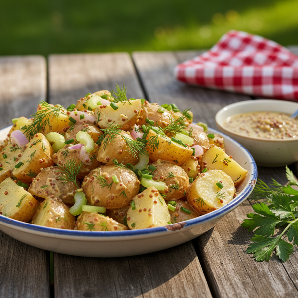 Herbed Yukon Gold Potato Salad with Grainy Mustard Dressing recipe