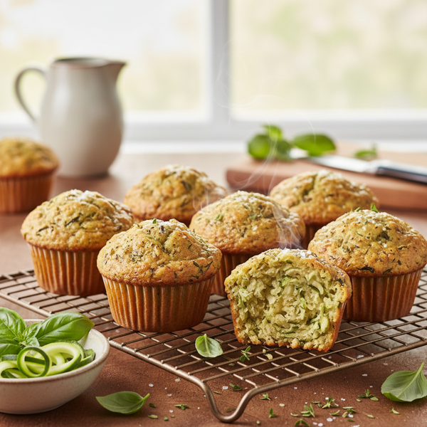 Herbed Zucchini Basil Delight Muffins recipe
