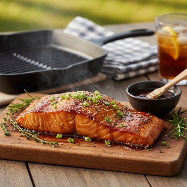 Hickory-Glazed Sweet Barbecue Salmon recipe