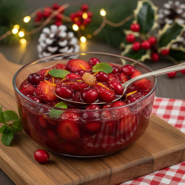 Holiday Bliss Cranberry Strawberry Chutney recipe