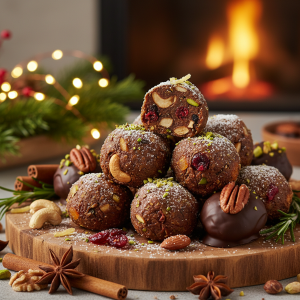 Holiday Fruit and Nut Truffles recipe
