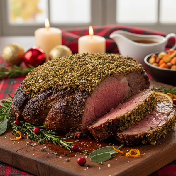 Holiday Herb-Crusted Prime Rib Roast recipe