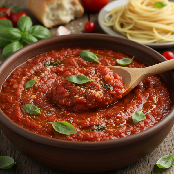 Homemade Basil-Infused Tomato Sauce recipe