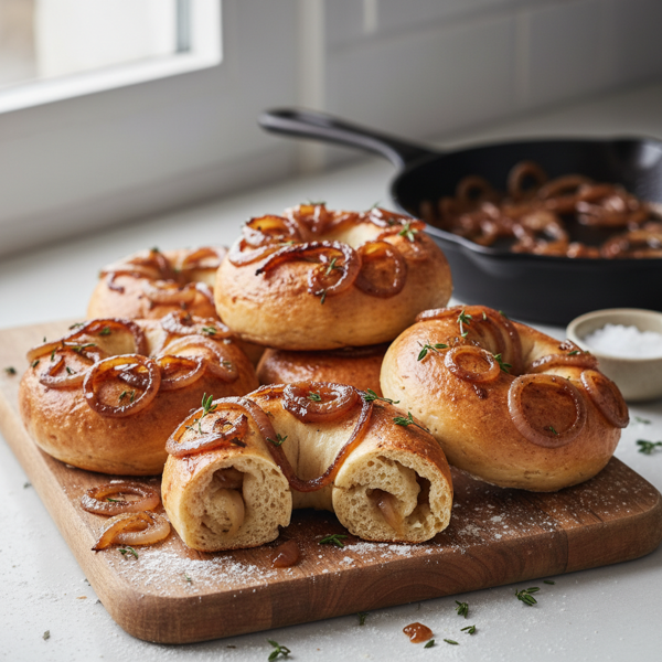 Homemade Caramelized Onion Bagels recipe