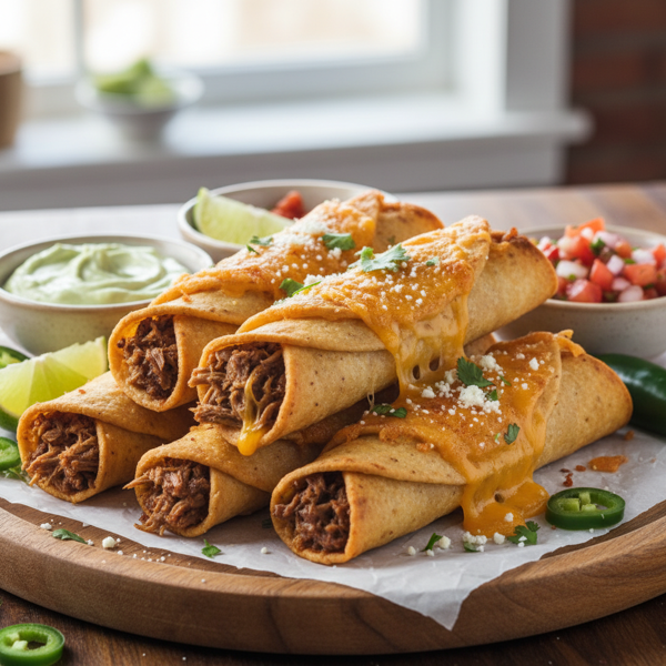 Homemade Cheesy Beef Taquitos recipe