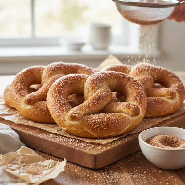 Homemade Cinnamon Sugar Pretzels recipe