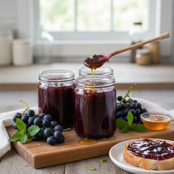 Homemade Concord Grape Jam with Honey recipe