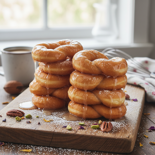 Homemade Glazed Bowtie Doughnuts recipe