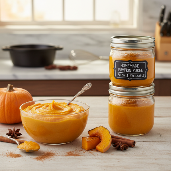 Homemade Pumpkin Puree (Fresh and Freezable) recipe