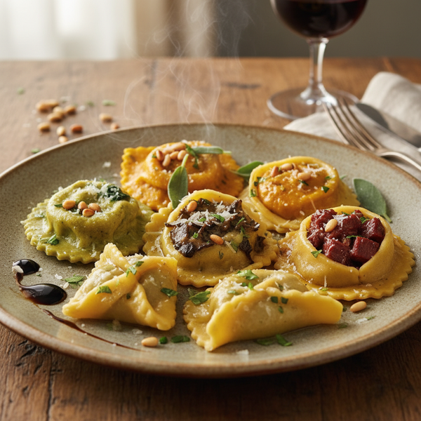 Homemade Ravioli with Four Rich Fillings recipe