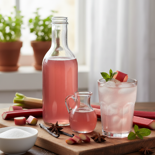 Homemade Rhubarb Simple Syrup recipe